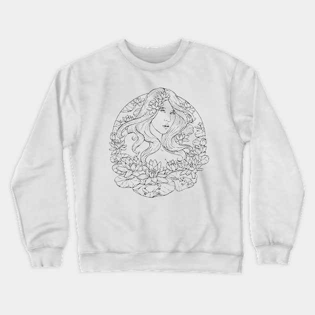 Water Nymph Crewneck Sweatshirt by jennyalamode